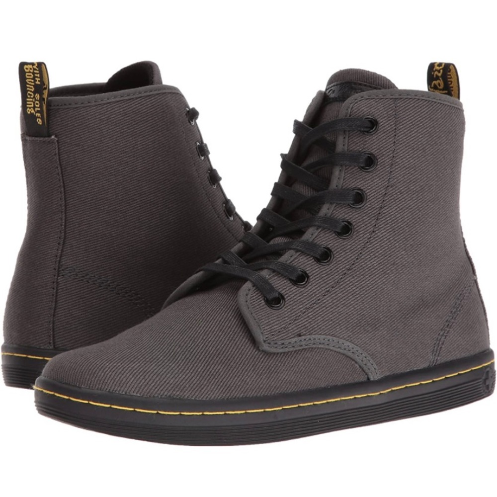 Dr. Martens Shoreditch Dark Grey Canvas Shoe New